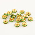 Metal Beads Gold Color Rhinestone Rondelle Spacers for DIY Jewelry Making