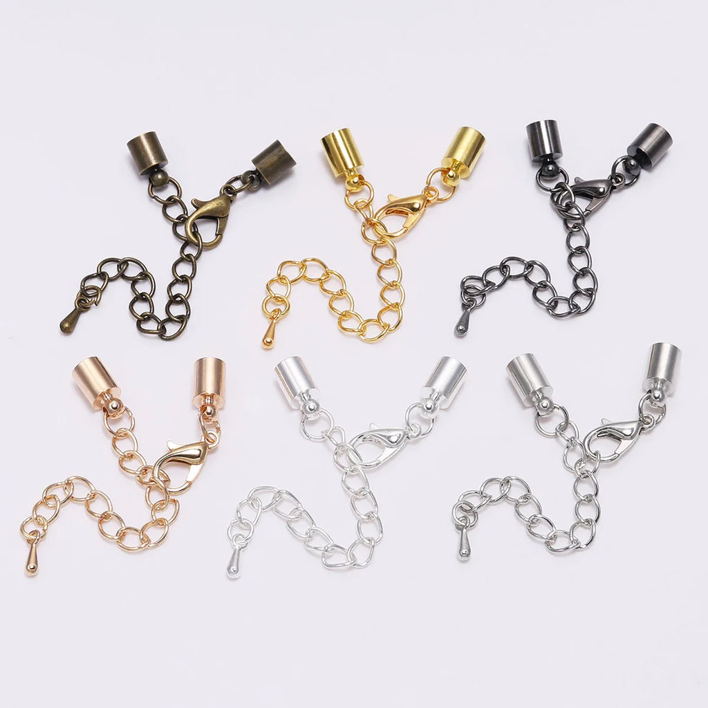 Cord End Caps Leather Tassel Tips Lobster Clasps DIY Jewelry Making