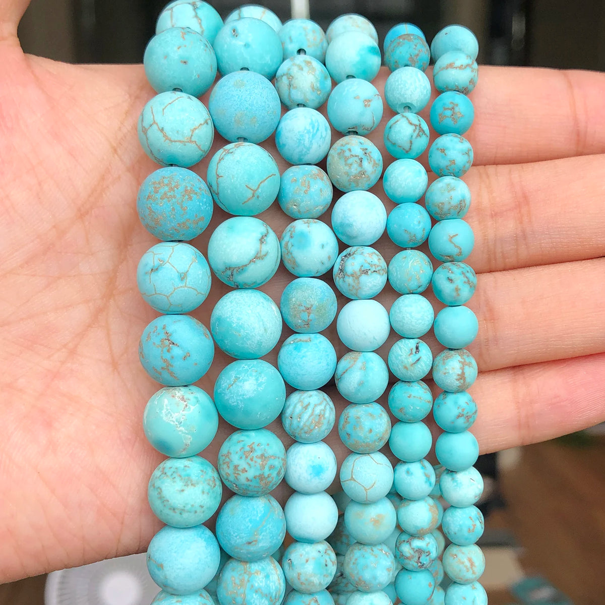 Stone Beads Matte Round Picasso Jasper Agate Styles for DIY Jewelry Making