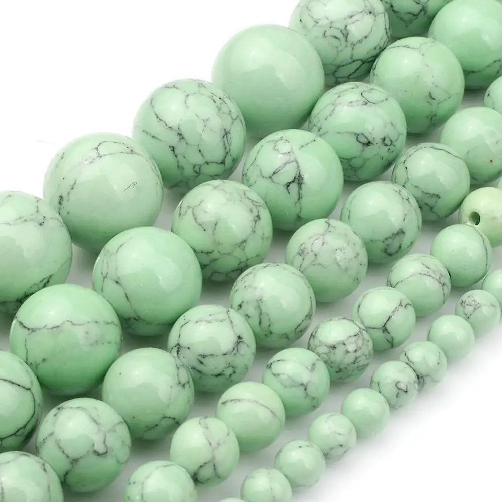 Stone Beads Round Turquoise Howlite Jasper Styles for DIY Jewelry Making