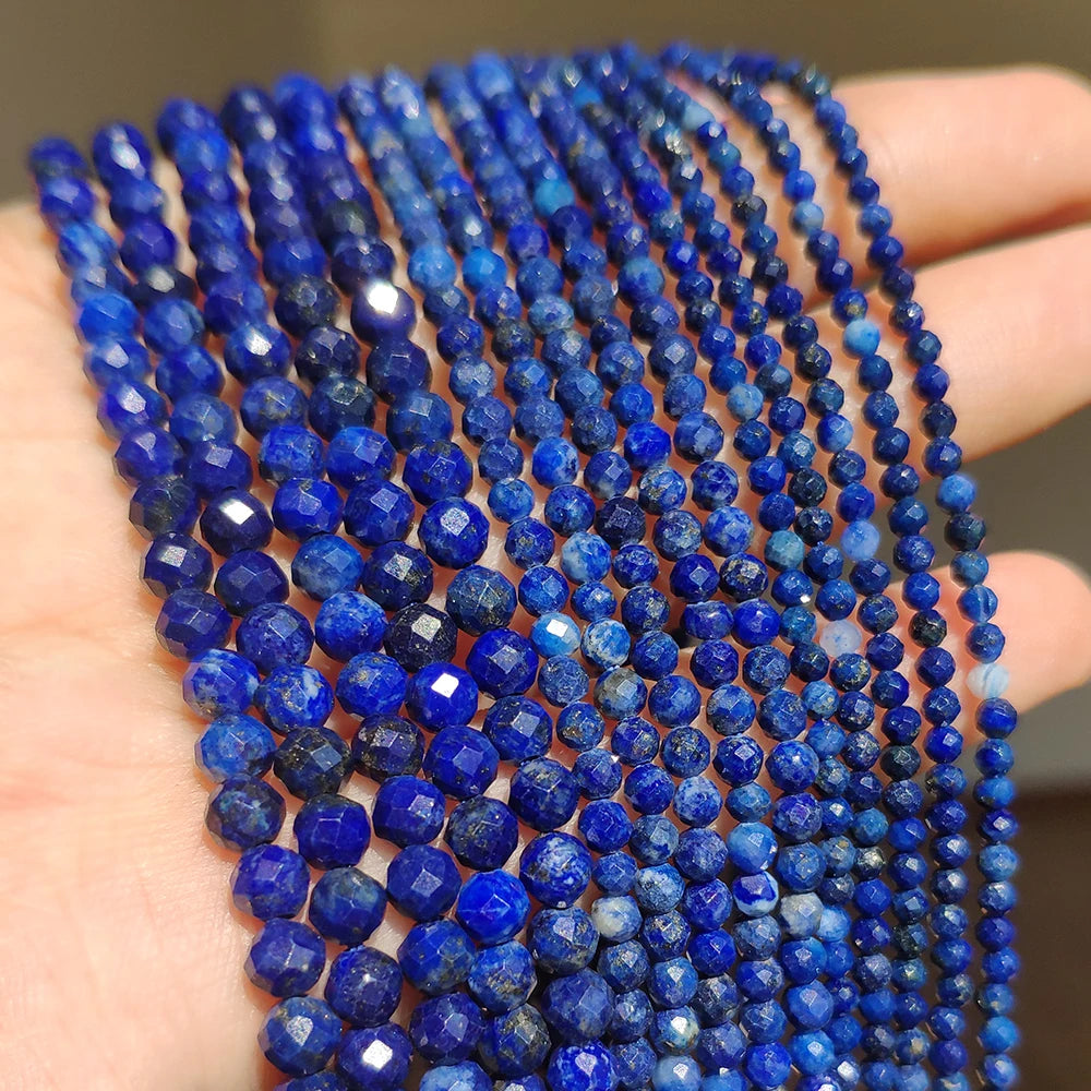 Stone Beads Tiny Faceted Blue Lapis Tourmaline Styles for DIY Jewelry Making