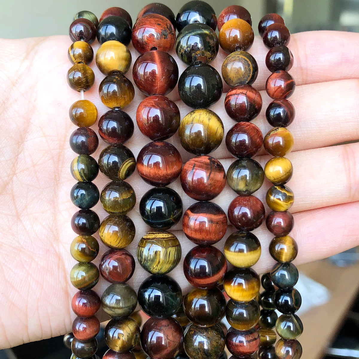 Stone Beads Lava Rose Quartz-Style Tiger Eye Turquoise-Style Labradorite