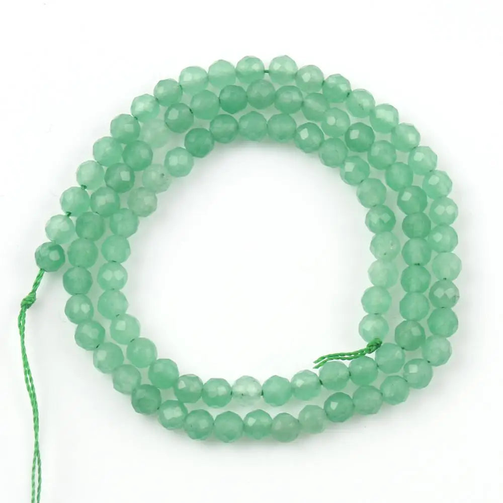 Stone Beads Tiny Faceted Green Aventurine-Style for DIY Jewelry Making
