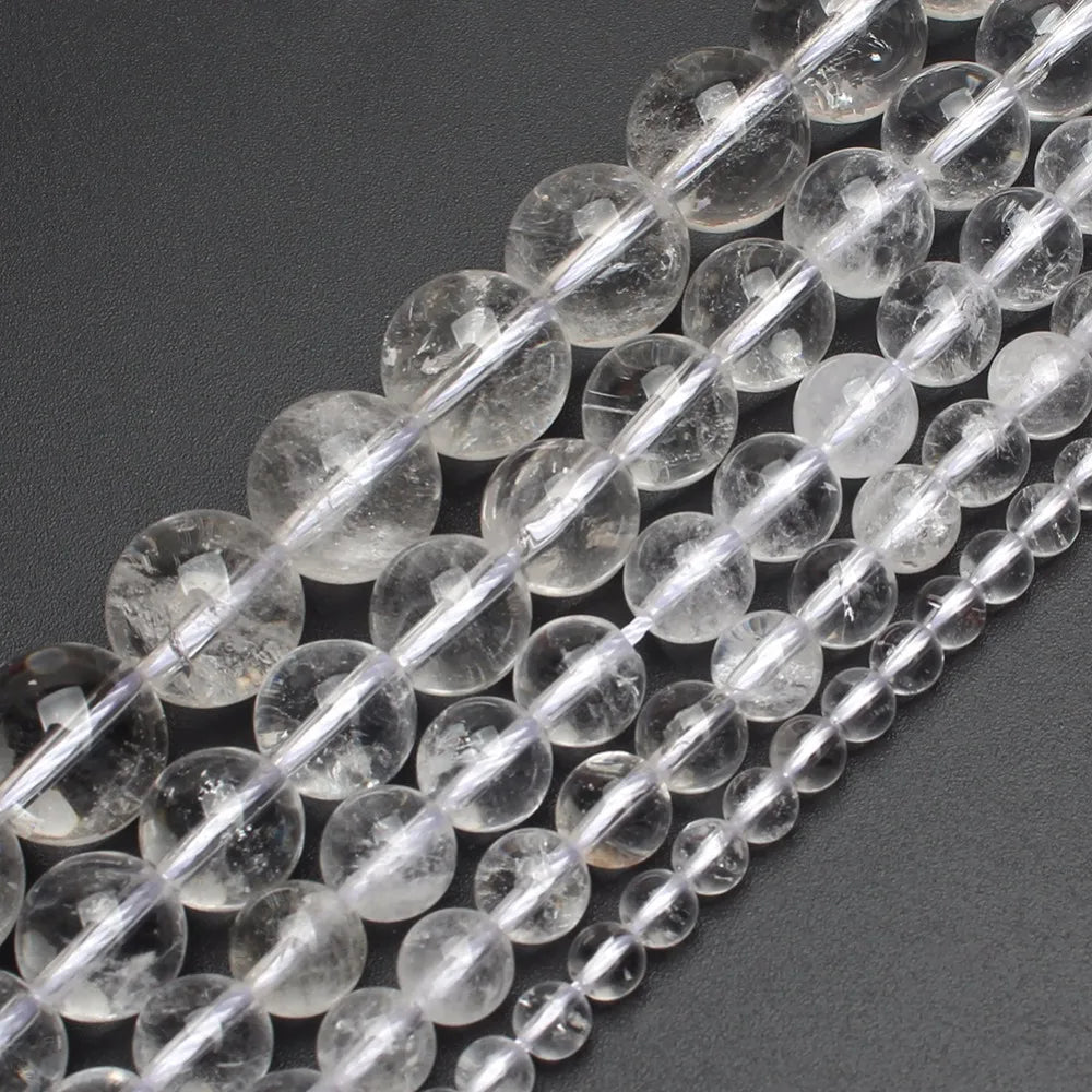 Stone Beads Round Clear Quartz-Style Spacer Strand for DIY Jewelry Making