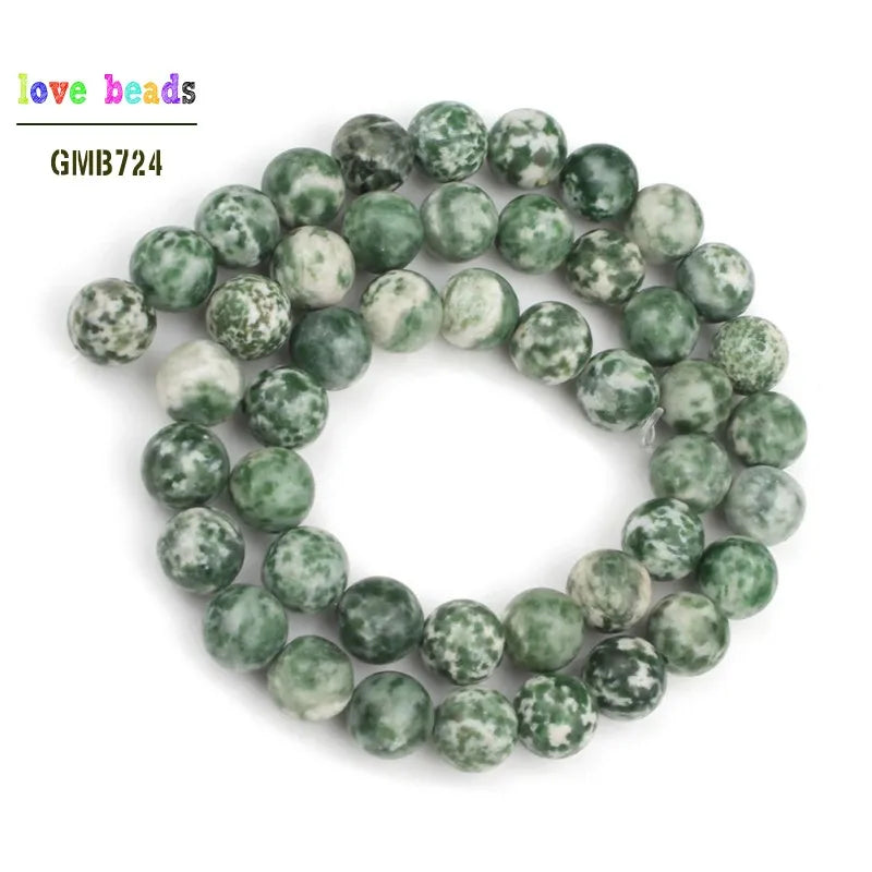 Stone Beads Round Spotted Jasper-Style Spacers for DIY Jewelry Making