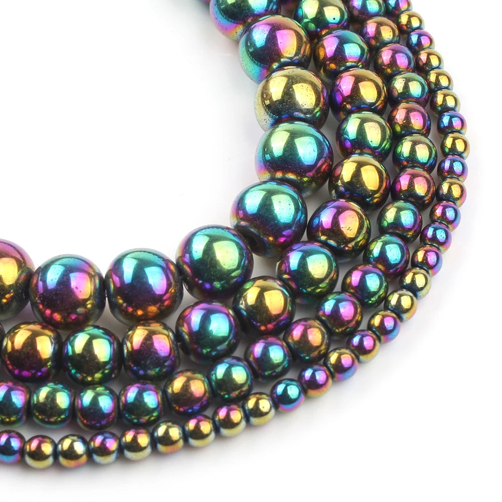 Stone Beads Hematite-Style Rose Gold Silver Colors for DIY Jewelry Making