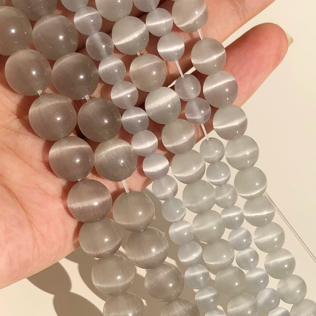 Glass Beads Pink Cat Eye Opal-Style Round for DIY Jewelry Making Craft Beads