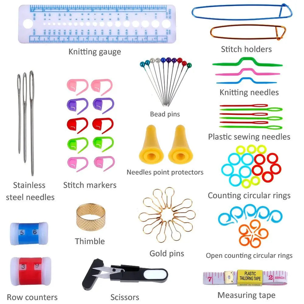 Crochet Tool Set, Hooks & Needlecraft Accessories for Handmade Yarn Crafts