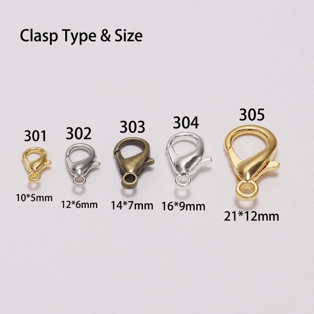 Lobster Clasps Gold Color Necklace Chain Connectors DIY Jewelry Making