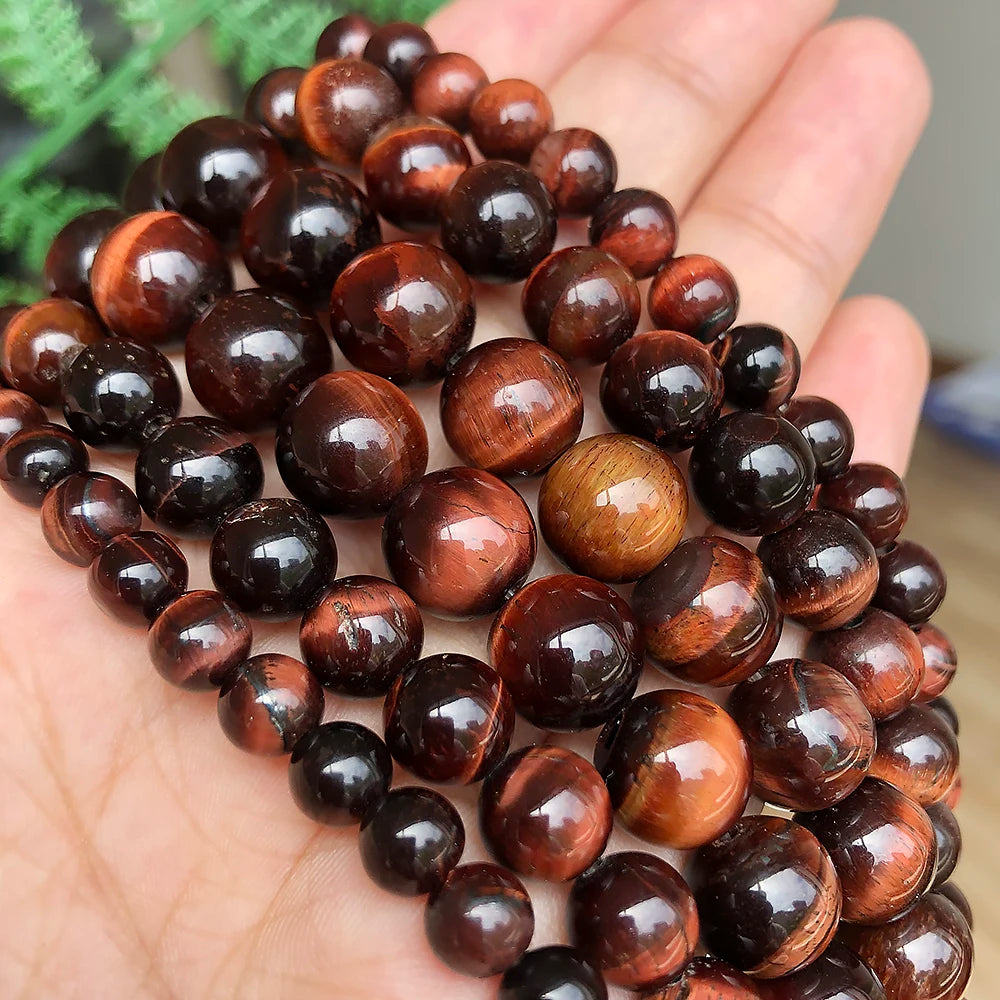 Stone Beads Round Red Tiger Eye Spacer Strand for DIY Jewelry Making Craft Beads