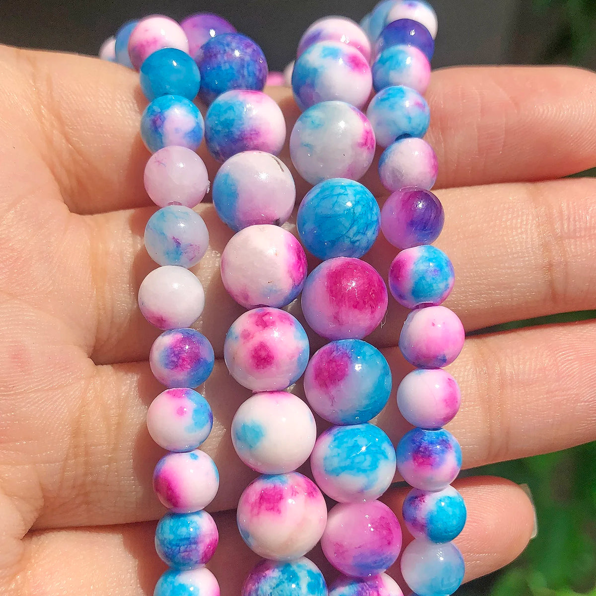 Stone Beads Round Jade Chalcedony Styles for DIY Jewelry Making Craft Beads