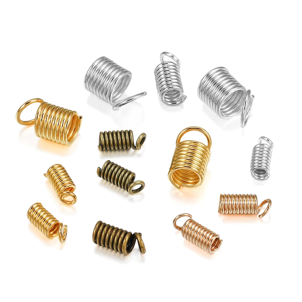 Cord End Caps Spring Clasps Crimp Connectors DIY Jewelry Making Craft Supplies