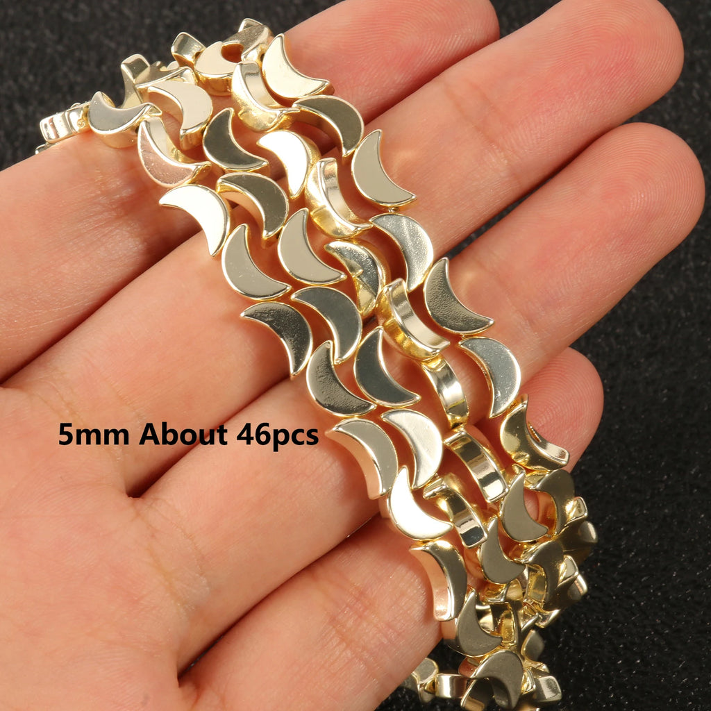 Stone Beads Gold-Tone Hematite-Style Cross Star Heart for DIY Jewelry Making