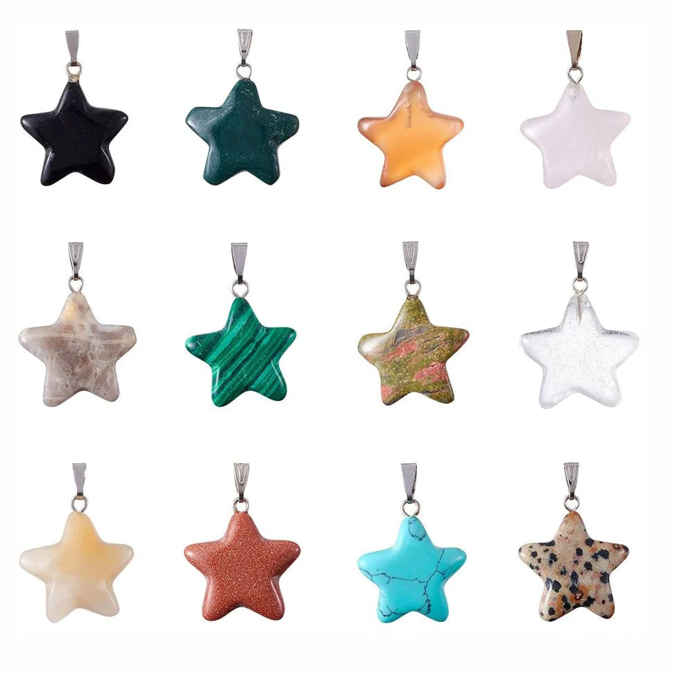Stone Pendants Water-Drop Mixed Style Charms DIY Jewelry Making Craft Supplies