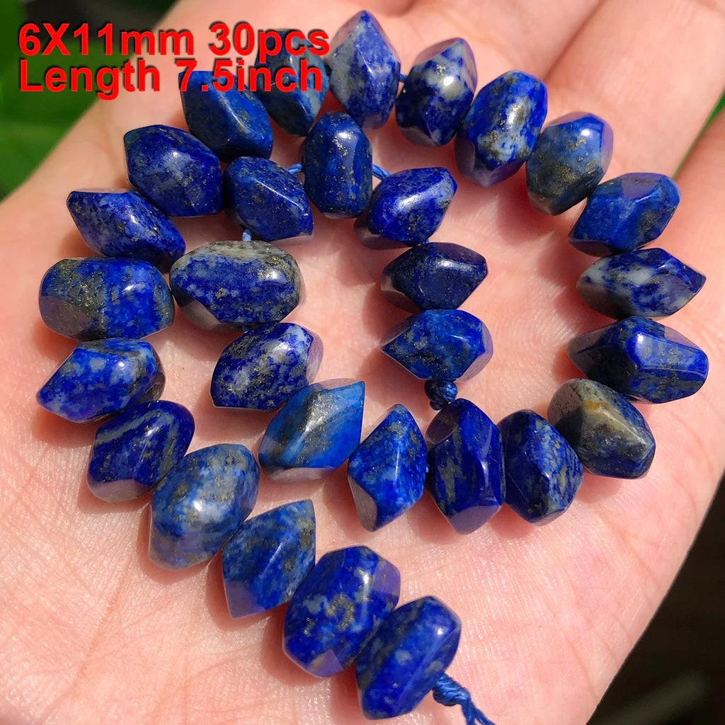 Stone Beads Faceted Blue Lapis Lazuli-Style Rondelle for DIY Jewelry Making