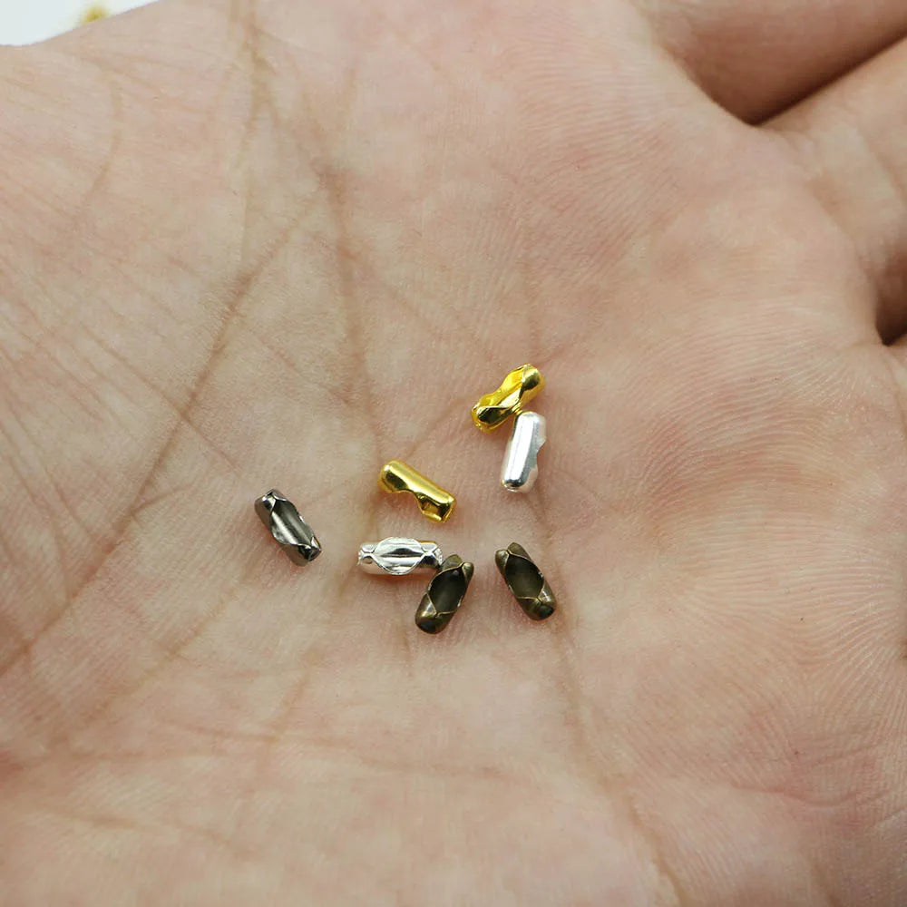Ball Chain Connectors Metal Gold Color End Clasps DIY Jewelry Making