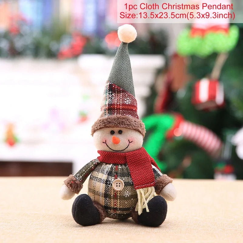 Christmas Standing Dolls Santa Snowman Reindeer Figurines Holiday Decor Gift
