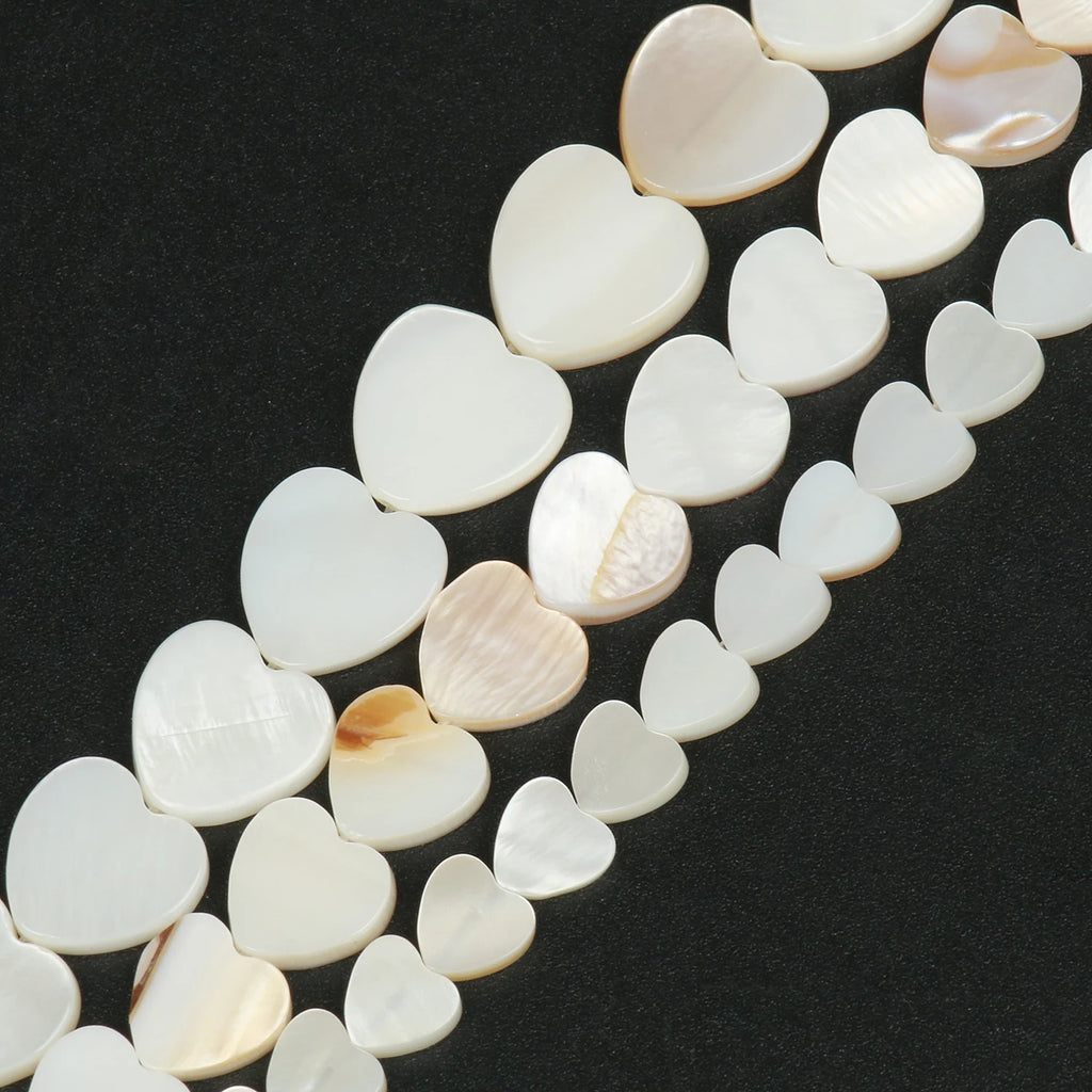 Shell Beads White Heart Mother-of-Pearl Styles for DIY Jewelry Making