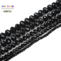 Glass Beads Faceted Black Crystal Rondelle Spacer for DIY Jewelry Making