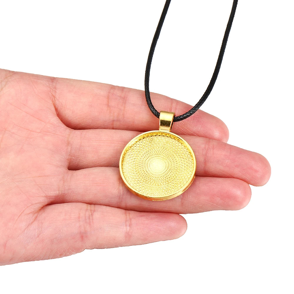 Cord End Findings Round Tray Cabochon Base Setting With Pendant Craft Supplies