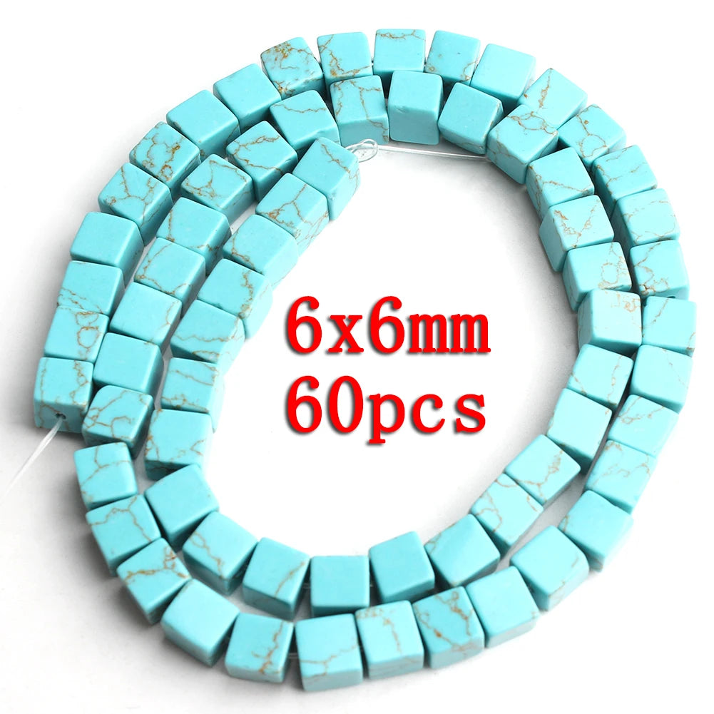 Stone Beads 18style Blue Turquoises-Style Matte Faceted Round Rondelles