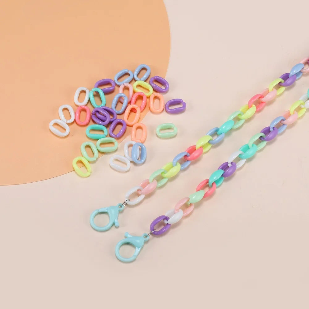 Acrylic Chain Links Colorful Necklace Bracelet Supplies DIY Jewelry Making