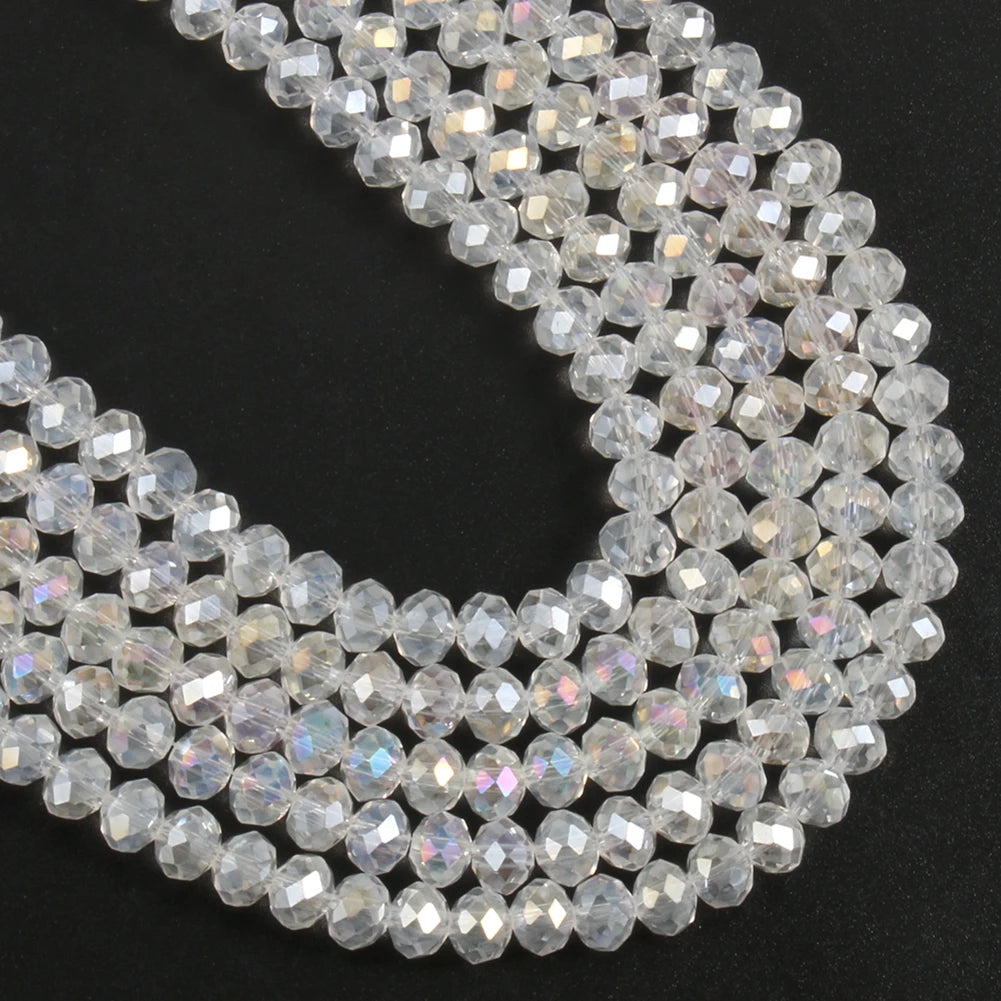 Glass Beads Faceted Round Multicolor Crystal-Style for DIY Jewelry Making