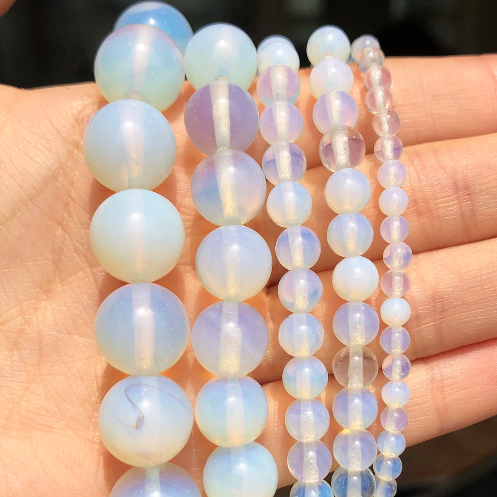 Stone Beads Round Blue Turquoise-Style for DIY Jewelry Making Bracelet Supplies