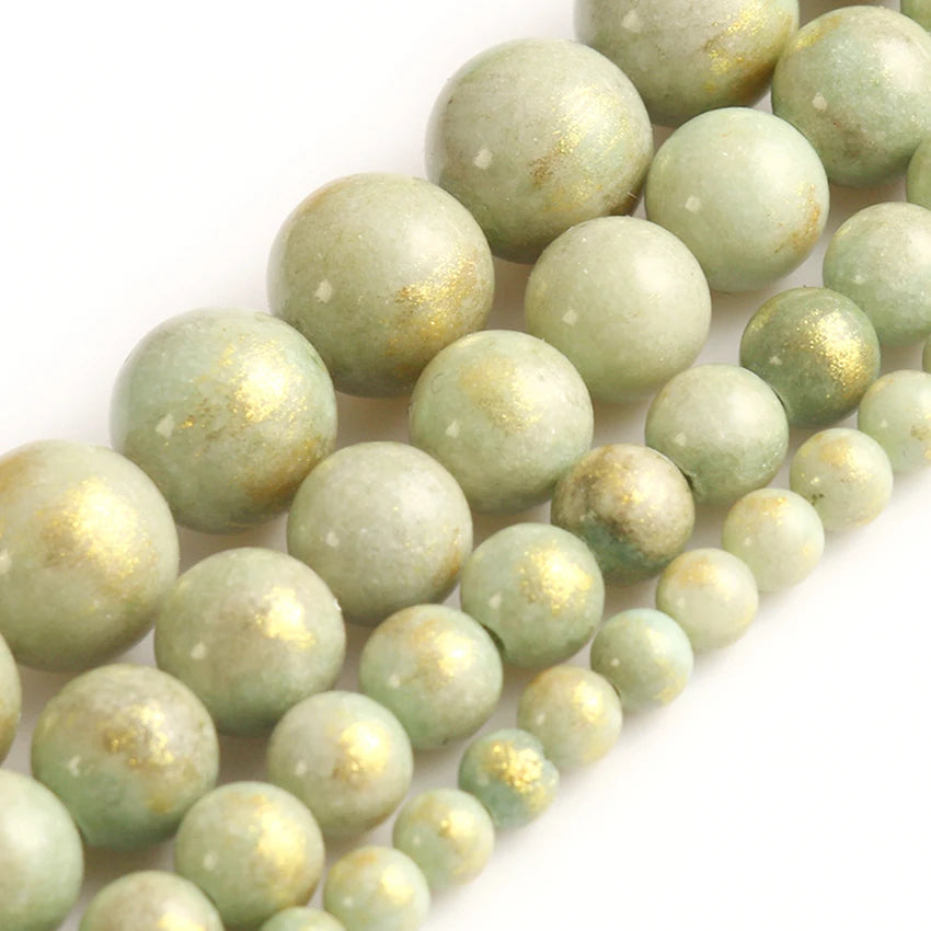Stone Beads White Howlite-Style Gold-Tone Details for DIY Jewelry Making
