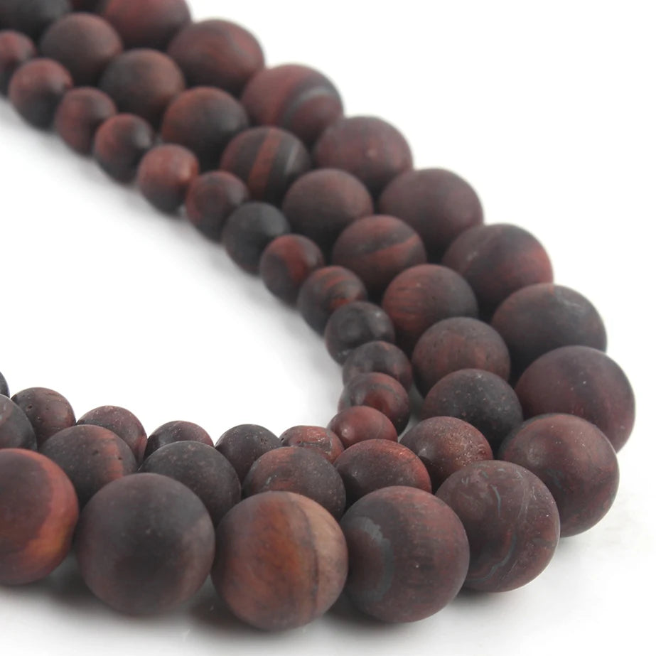 Stone Beads Matte Round Morganite Agate Tiger Eye Styles for DIY Jewelry Making