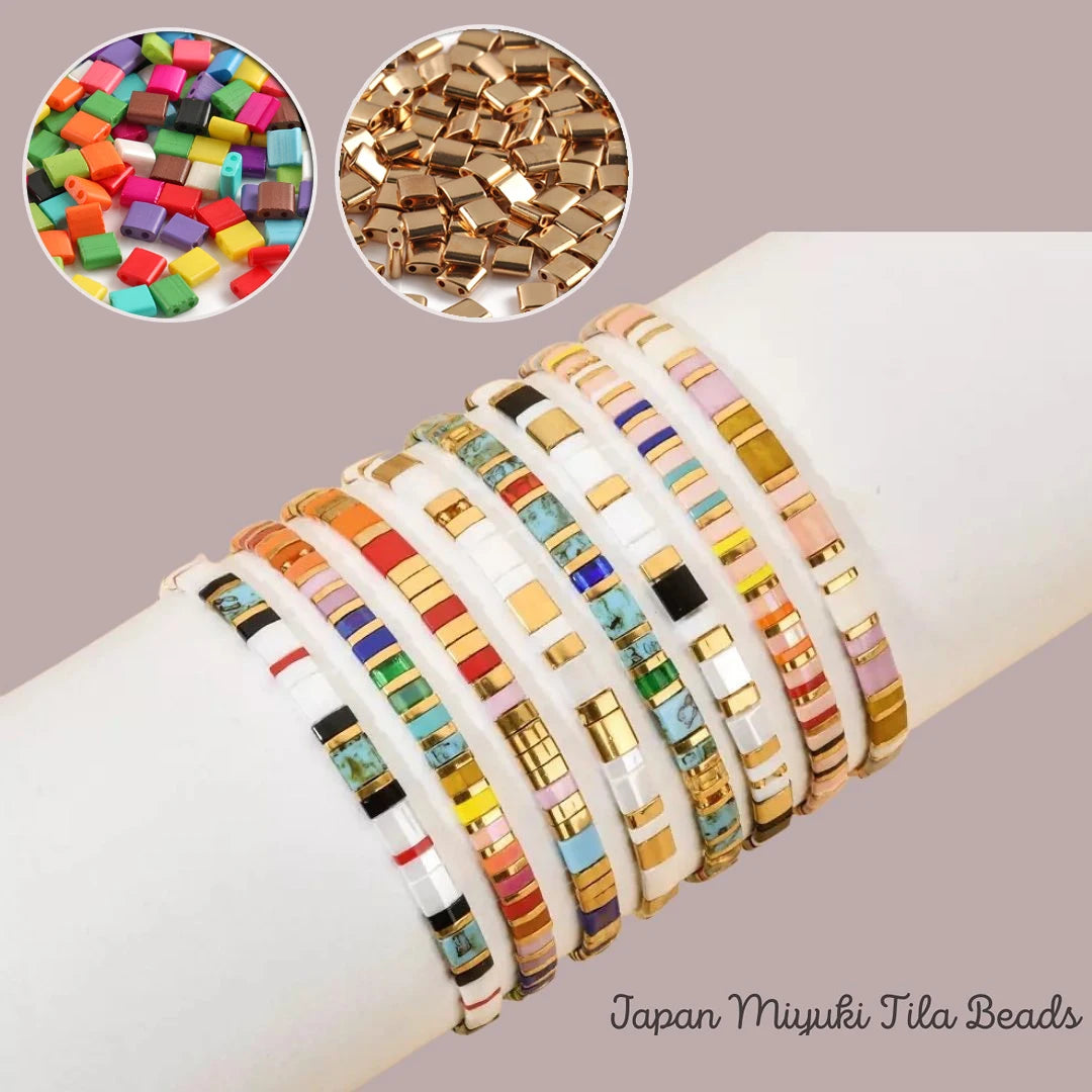 Glass Seed Beads Two-Hole Taidian Square Styles for DIY Jewelry Making