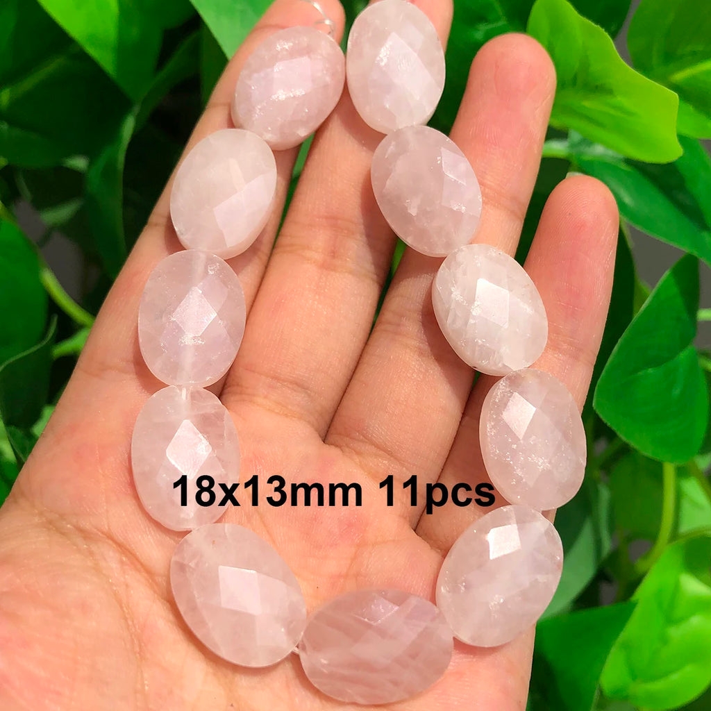Stone Beads Pink Rose Quartz-Style Mixed Shapes for DIY Jewelry Making