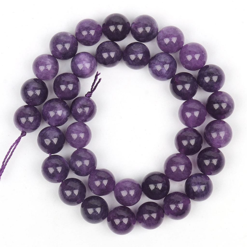 Stone Beads Round Purple Amethyst-Style for DIY Jewelry Making Bracelet Supplies