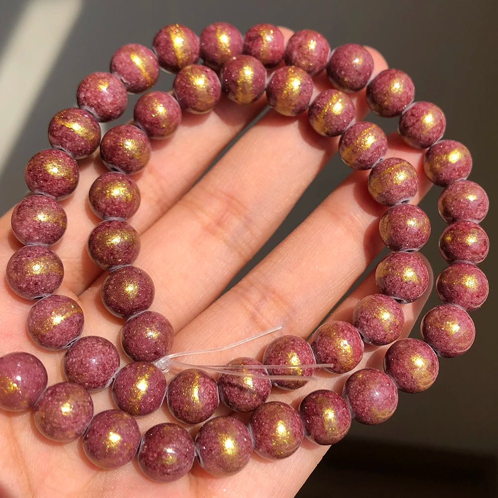 Stone Beads White Howlite-Style Gold-Tone Details for DIY Jewelry Making