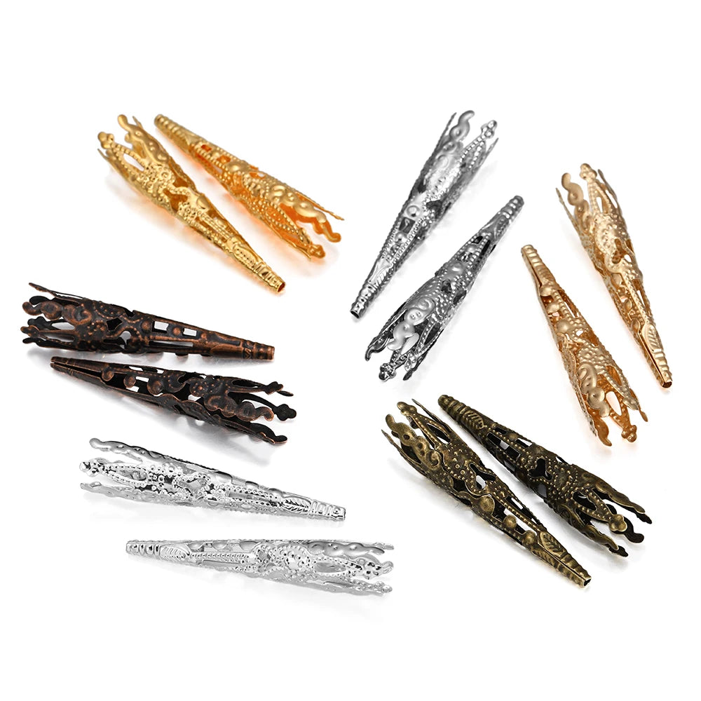 Earring Components Hollow Out Cone Filigree Bugle Flower End Caps Craft Supplies