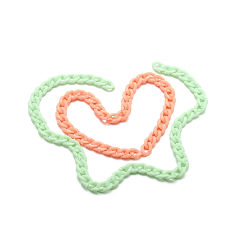 Acrylic Chain Links Colorful Twisted Necklace Parts DIY Jewelry Making