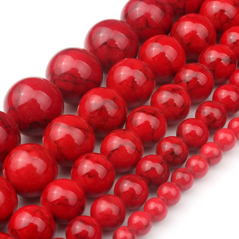 Stone Beads Round Turquoise Howlite Jasper Styles for DIY Jewelry Making