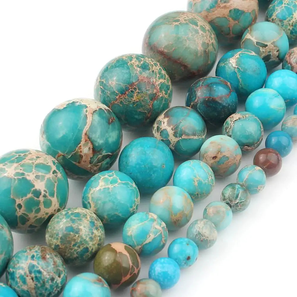 Stone Beads Round Turquoise Howlite Jasper Styles for DIY Jewelry Making
