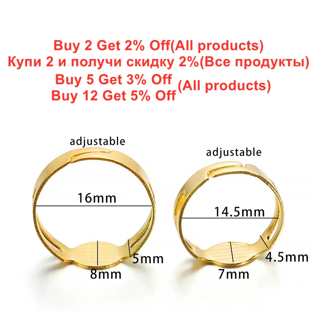 Ring Settings Adjustable Base Blank Rings DIY Jewelry Making Craft Supplies