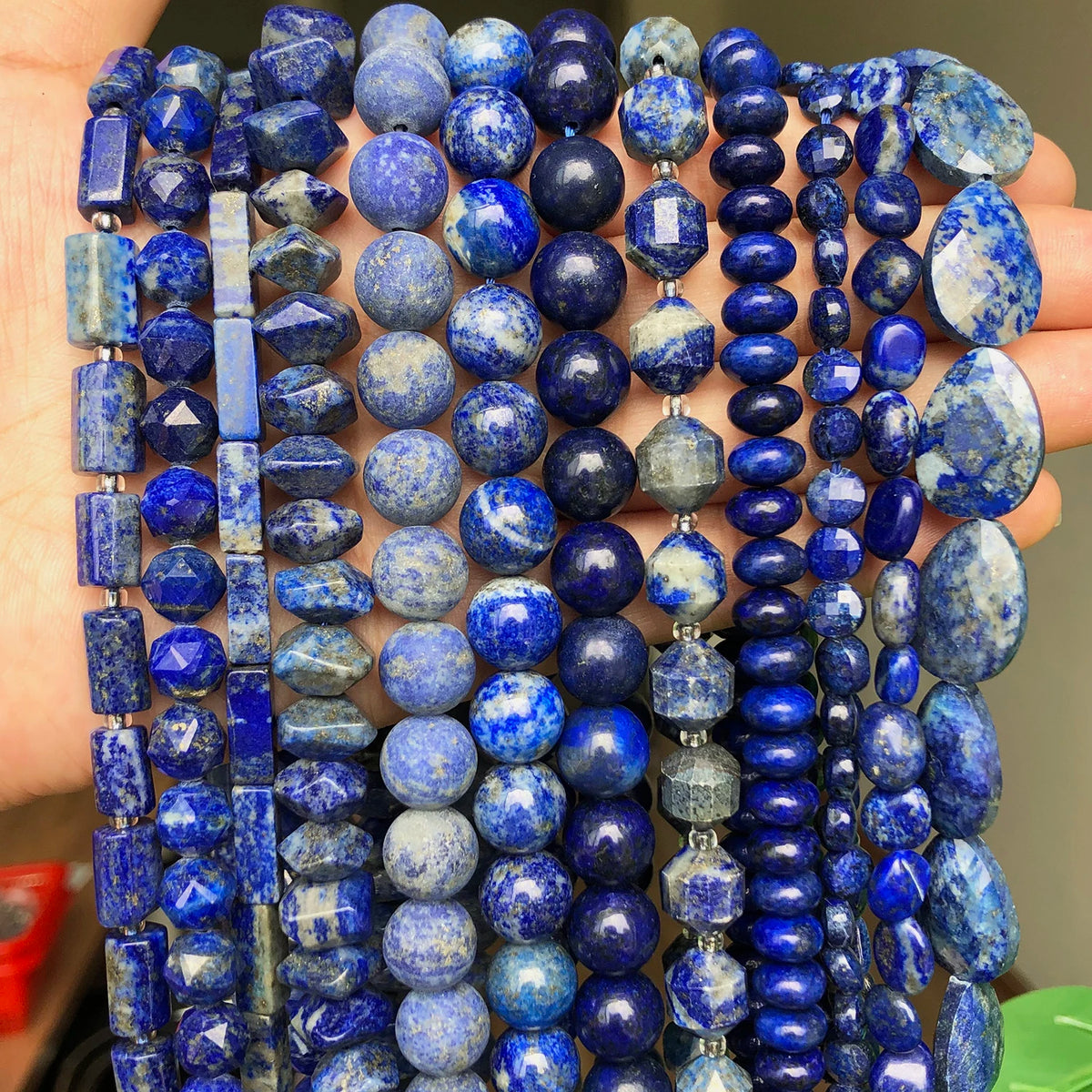 Stone Beads Faceted Blue Lapis Lazuli-Style Rondelle for DIY Jewelry Making