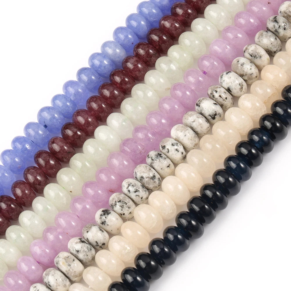 Stone Beads Angelite-Style Jade Abacus Rondelle for DIY Jewelry Making