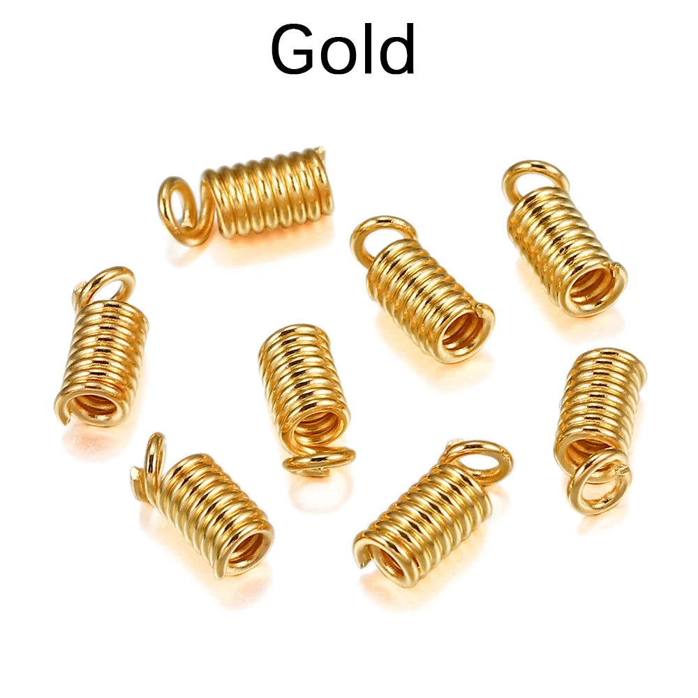 Cord End Caps Spring Clasps Crimp Connectors DIY Jewelry Making Craft Supplies