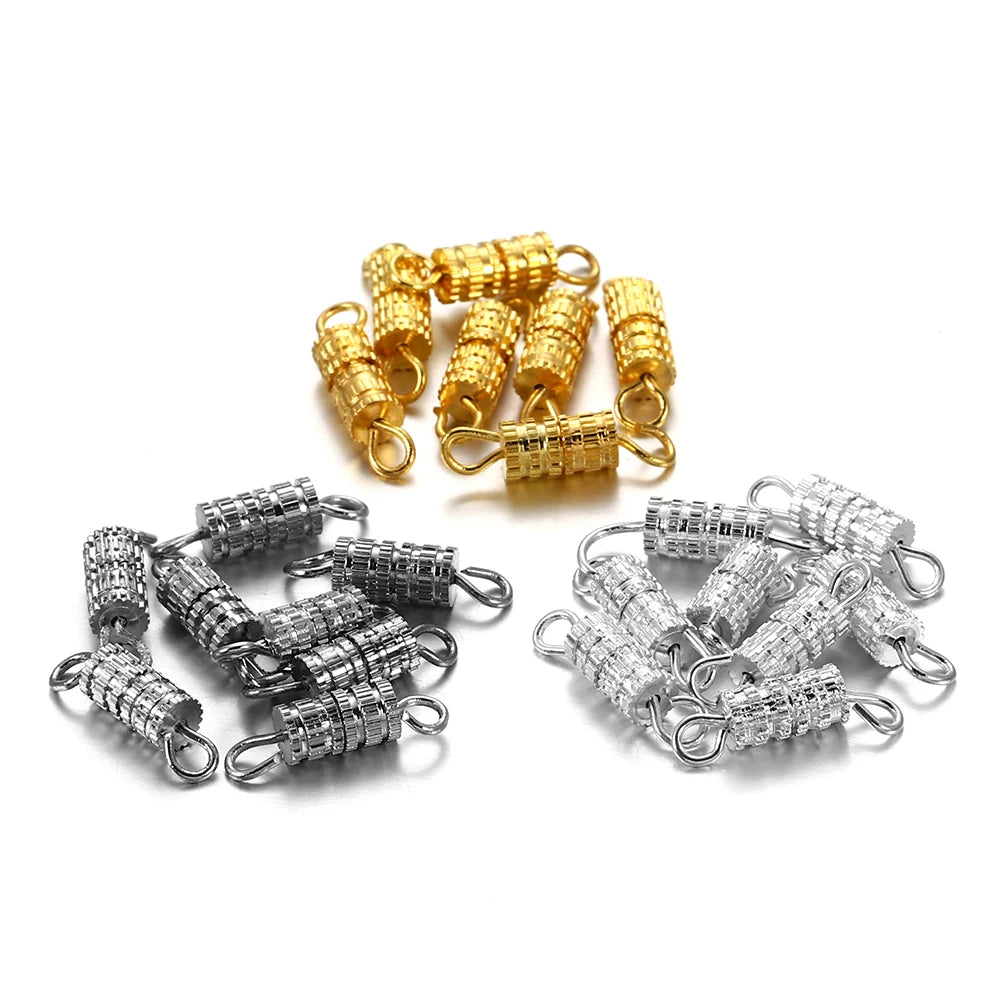 Screw Clasps Metal Cylinder Bracelet Fasteners DIY Jewelry Making Craft Supplies
