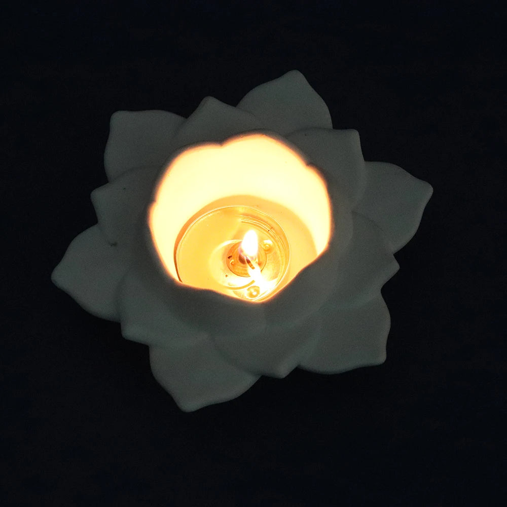 3D Lotus Candlestick Silicone Mold for DIY Planter Storage Box Craft Making Concrete Resin Plaster Mould Candle Holder Mold Tool