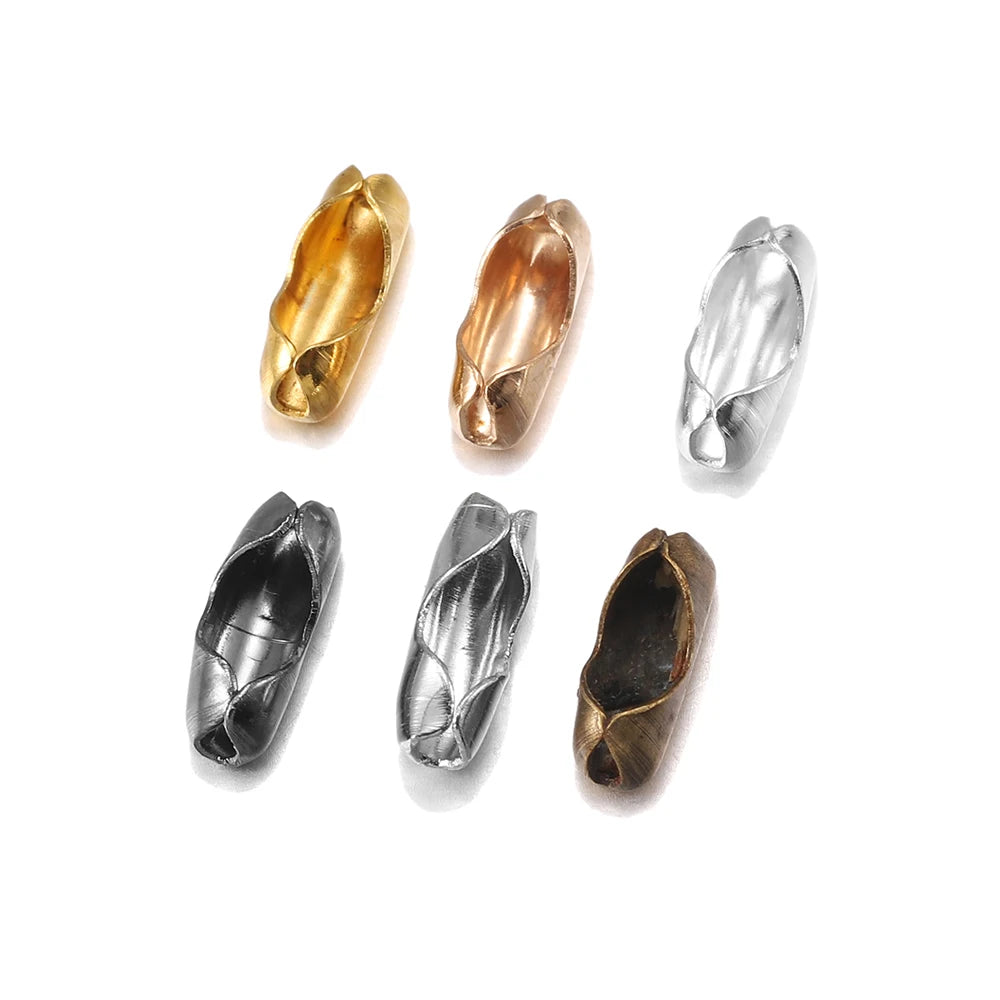 Ball Chain Connectors Metal Gold Color End Clasps DIY Jewelry Making