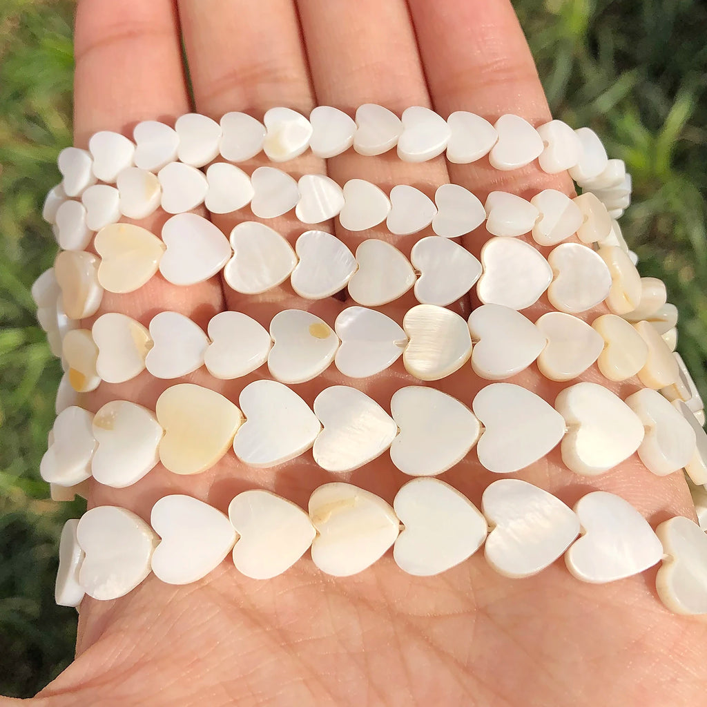 Shell Beads White Heart Mother-of-Pearl Styles for DIY Jewelry Making