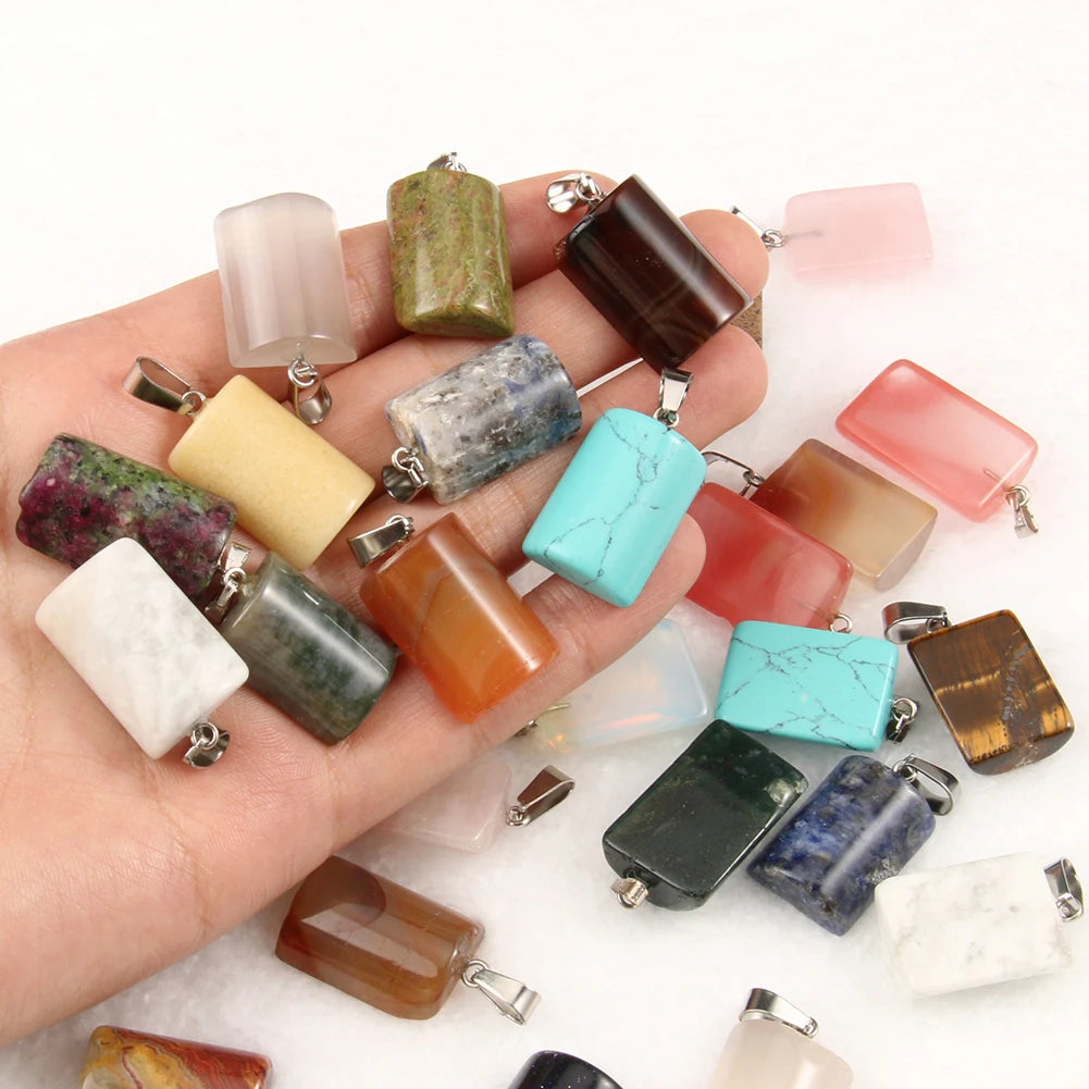 Stone Pendants Water-Drop Mixed Style Charms DIY Jewelry Making Craft Supplies