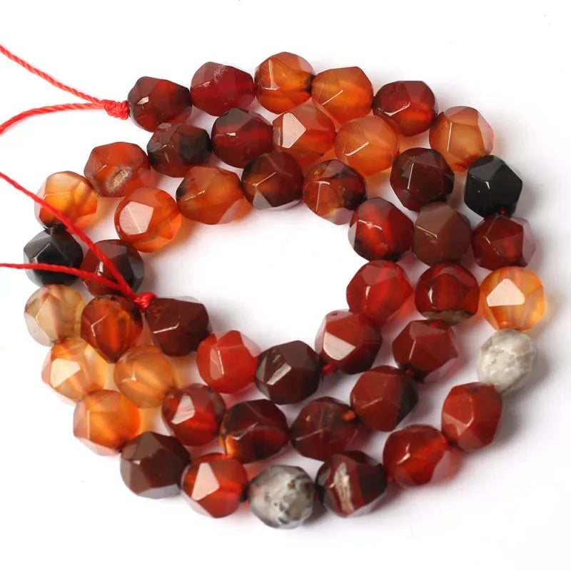 Stone Beads Faceted Pink Blue Chalcedony-Style Jades-Style Agates Round