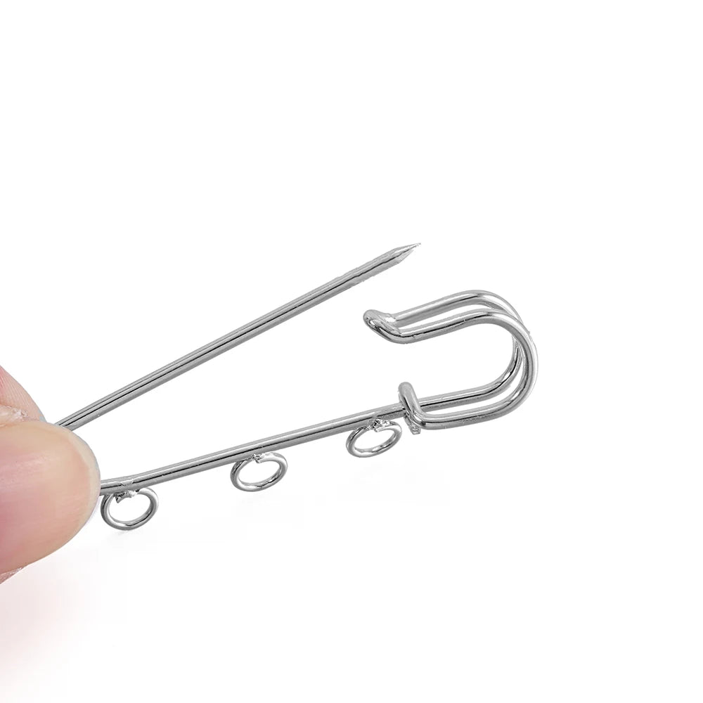 Safety Pins Brooch Blank Base Brooch Rings Pin DIY Jewelry Making Craft Supplies