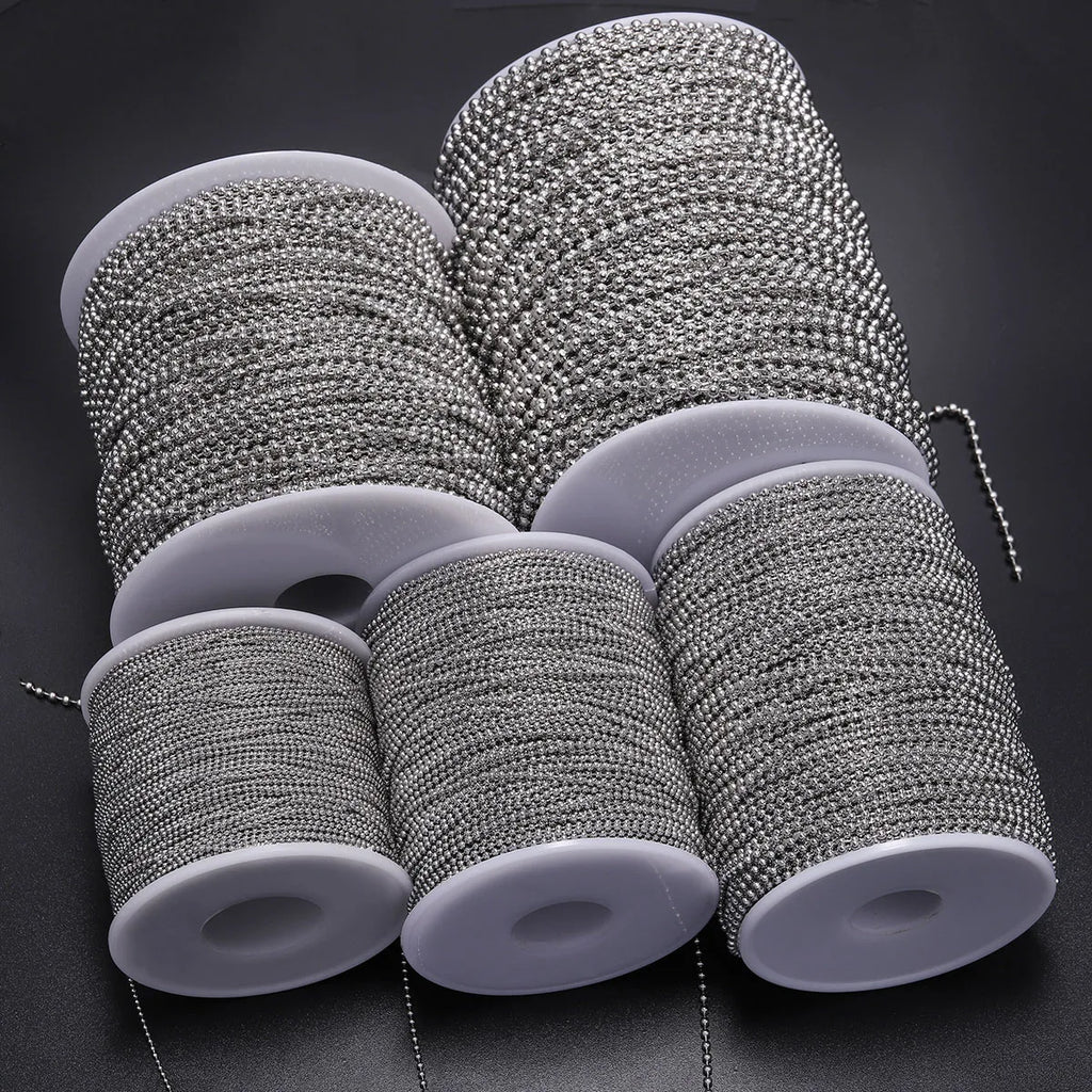 Metal Beads Stainless Steel Ball Chains Necklaces Dia for DIY Jewelry Making